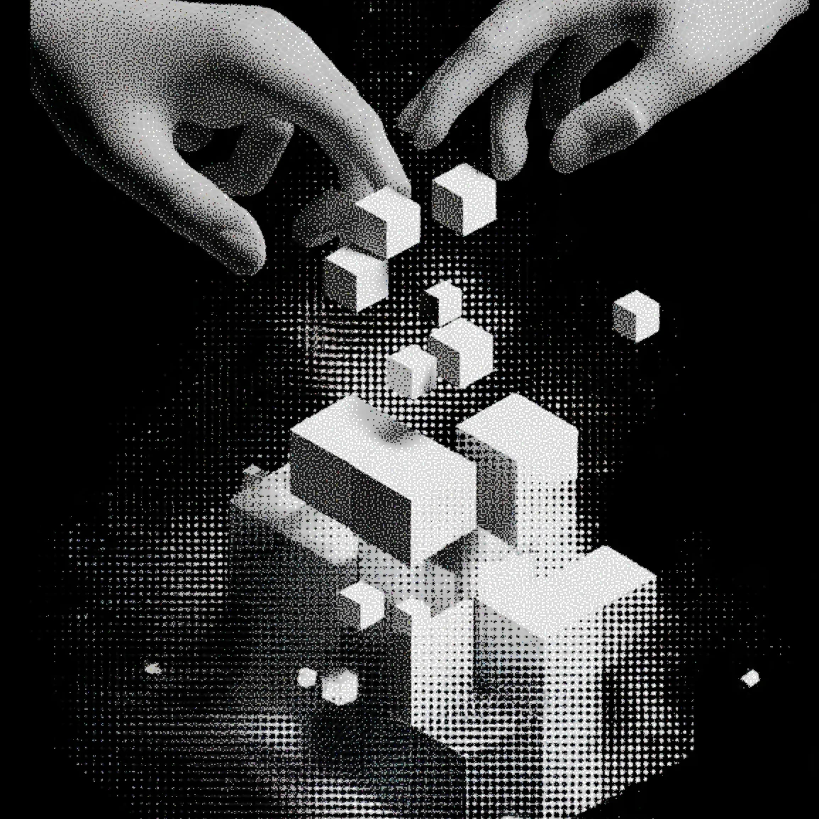 Abstract mountain landscape illustration